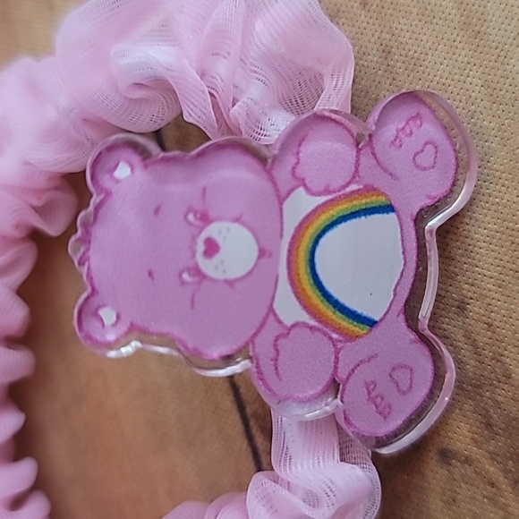 Bears Acrylic Pink and Purple Tulle Fabric Elastic Girl's Hair Crunchies - Picture 3 of 7